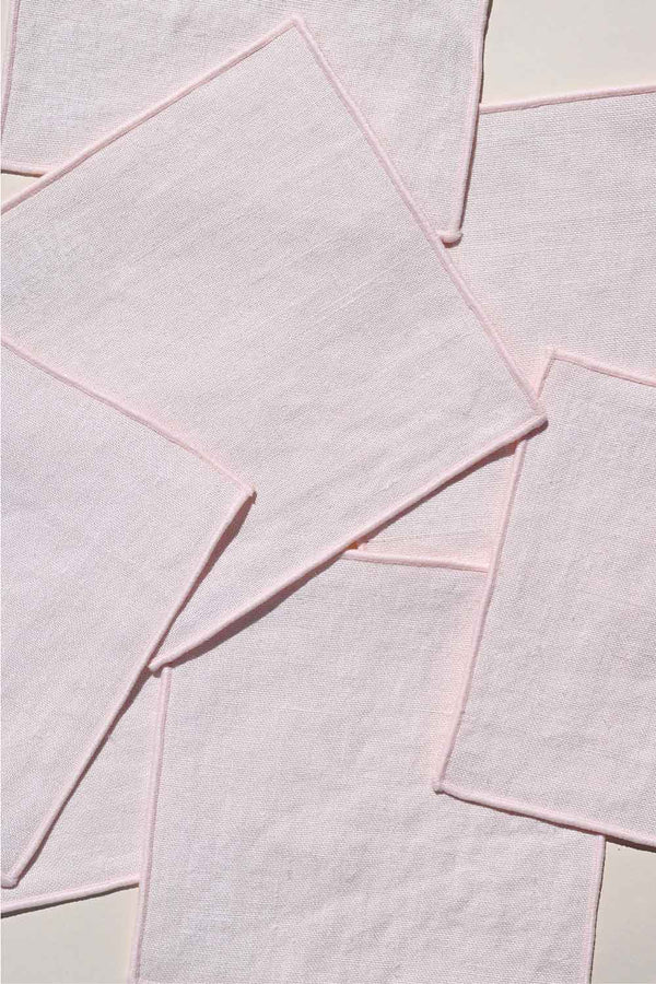 ATELIER SAUCIER Blush Linen Cocktail Napkins | Set of 4 COCKTAIL NAPKINS ATELIER SAUCIER 