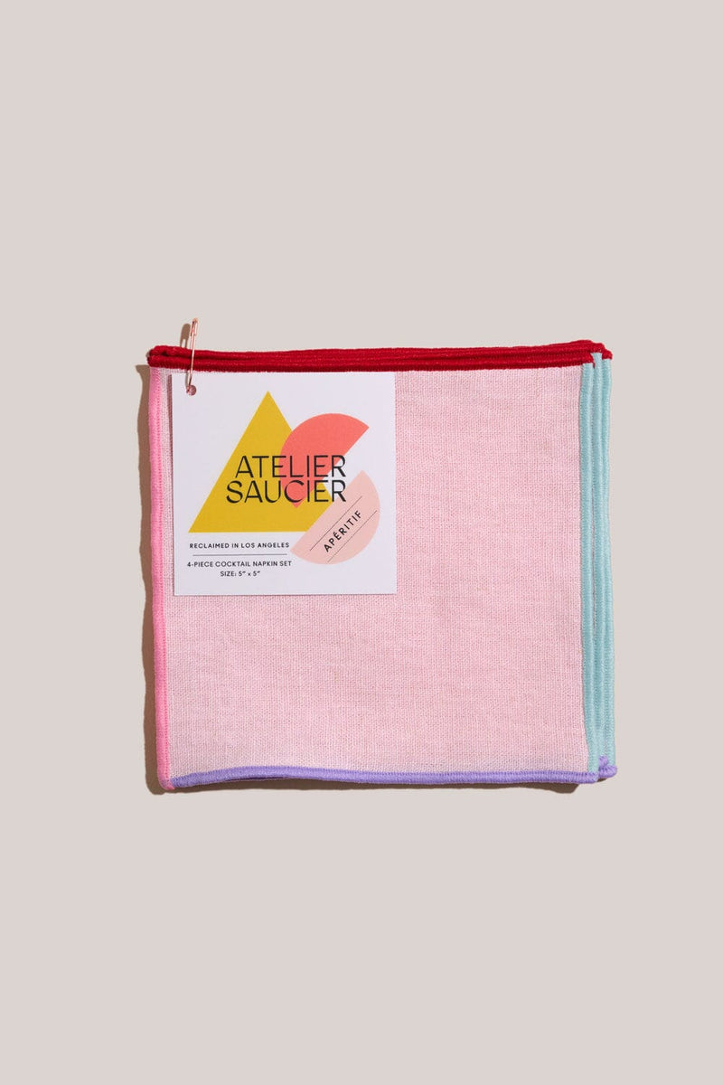 ATELIER SAUCIER Candy Crush Linen Cocktail Napkins | Set of 4 COCKTAIL NAPKINS ATELIER SAUCIER 