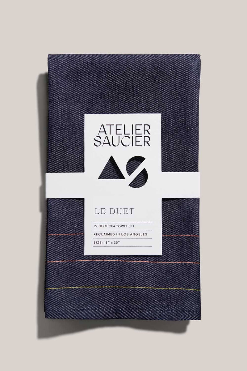 ATELIER SAUCIER Denim Jewel Tea Towels | Set of 2 TEA TOWELS ATELIER SAUCIER 