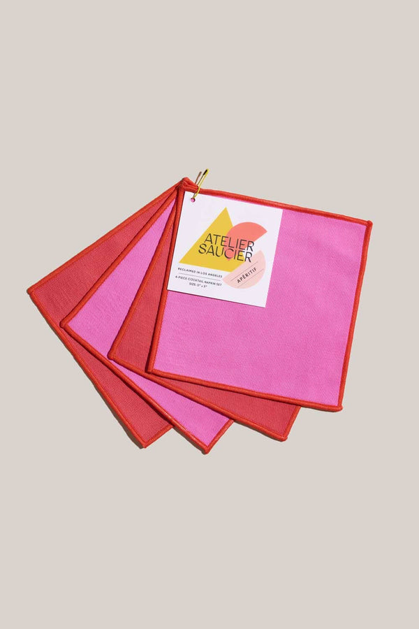 ATELIER SAUCIER Lollipop Twill Cocktail Napkins | Set of 4 COCKTAIL NAPKINS ATELIER SAUCIER 