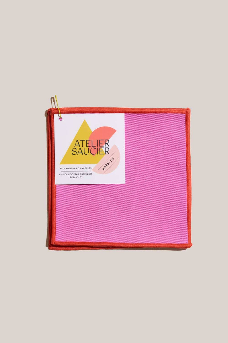 ATELIER SAUCIER Lollipop Twill Cocktail Napkins | Set of 4 COCKTAIL NAPKINS ATELIER SAUCIER 