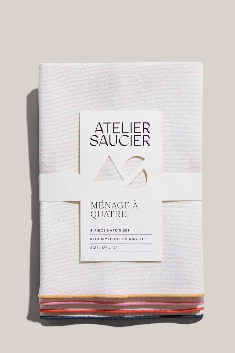 ATELIER SAUCIER Rainbow Burlap Napkins | Set of 4 NAPKINS ATELIER SAUCIER 