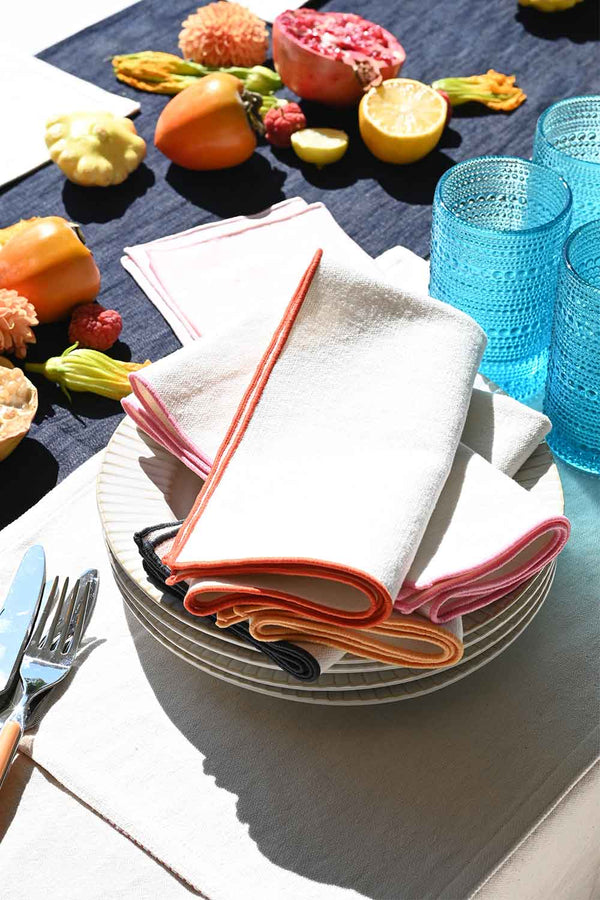 ATELIER SAUCIER Rainbow Burlap Napkins | Set of 4 NAPKINS ATELIER SAUCIER 