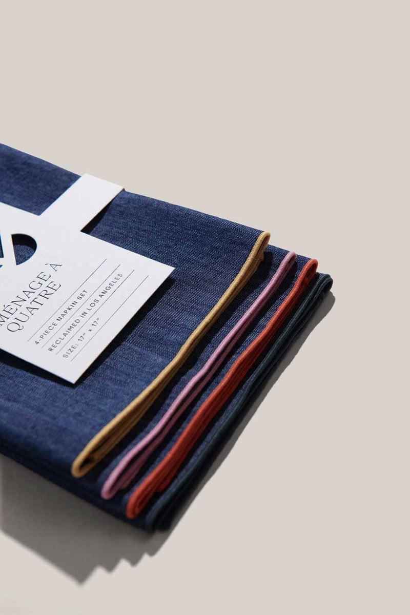 ATELIER SAUCIER Rainbow Denim Napkins | Set of 4 NAPKINS ATELIER SAUCIER 