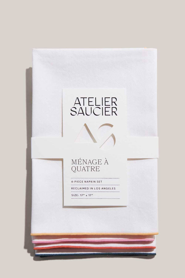 ATELIER SAUCIER Rainbow Twill Napkins | Set of 4 NAPKINS ATELIER SAUCIER 