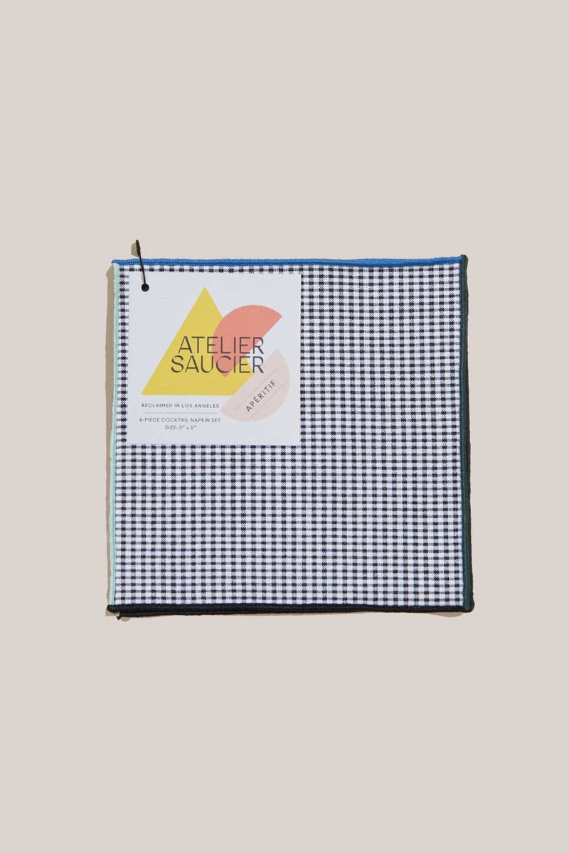 ATELIER SAUCIER Retro Gingham Cocktail Napkins | Set of 4 COCKTAIL NAPKINS ATELIER SAUCIER 