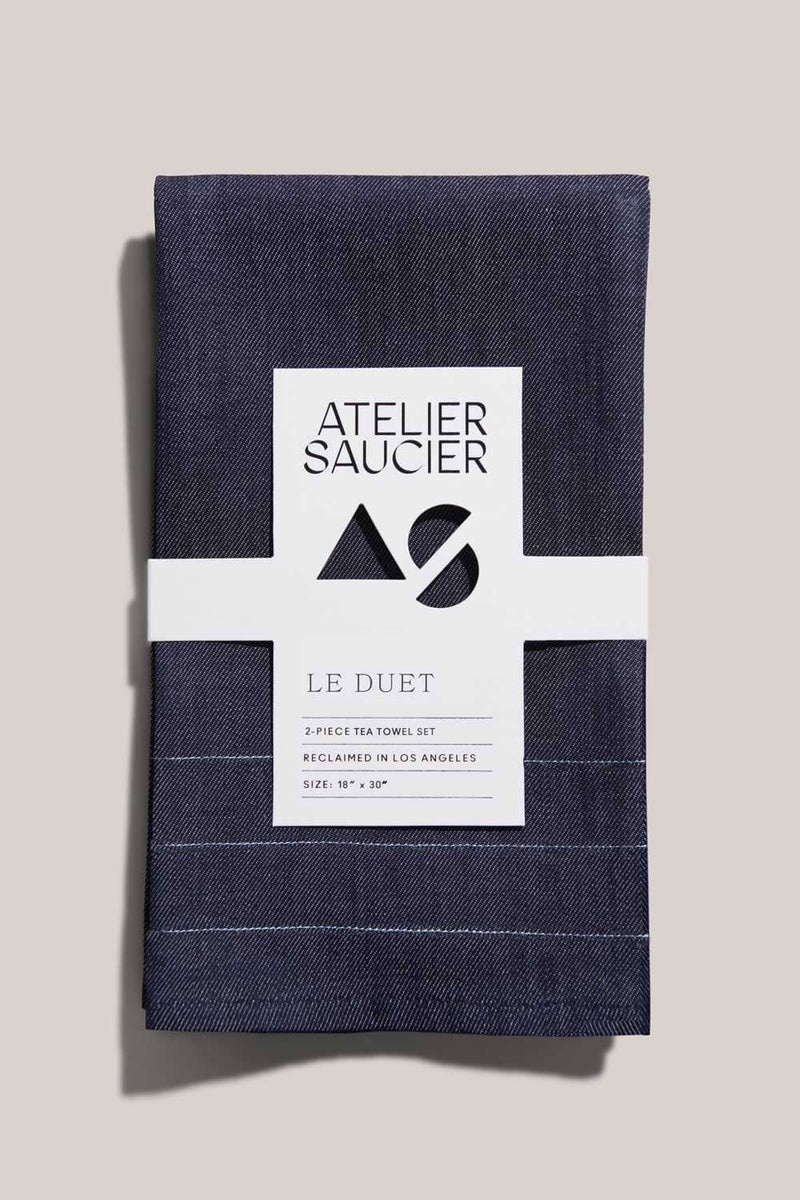 ATELIER SAUCIER Signature Denim Tea Towels | Set of 2 TEA TOWELS ATELIER SAUCIER 