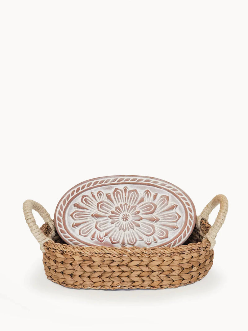 Bread Warmer + Basket - Flower Serveware Korissa 