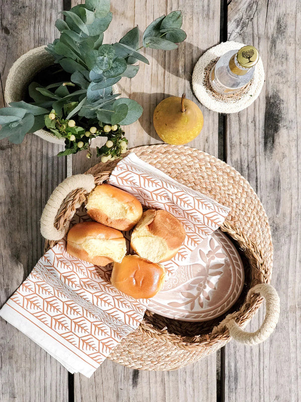 Bread Warmer + Basket with Tea Towel - Bird Oval Serving Trays + Boards Korissa 