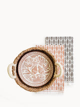 Bread Warmer + Basket with Tea Towel - Lovebird Round Serving Trays + Boards Korissa 