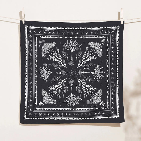 High Desert Cotton Bandana Bandanas Elana Gabrielle Charcoal 