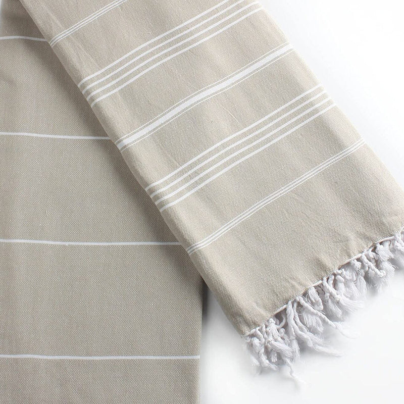 Hilana: Upcycled Cotton Pure Series Sustainable Turkish Towel Beige TOWEL Hilana: Upcycled Cotton 