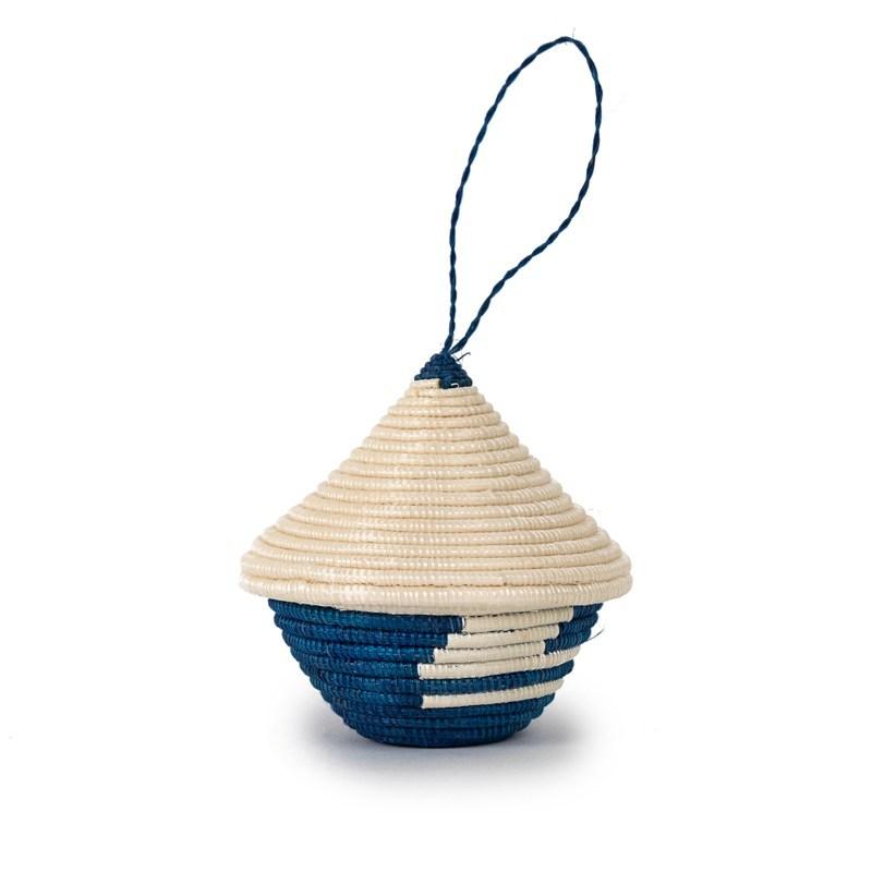 Miniature Basket Ornament - Blue Christmas Azizi Life 