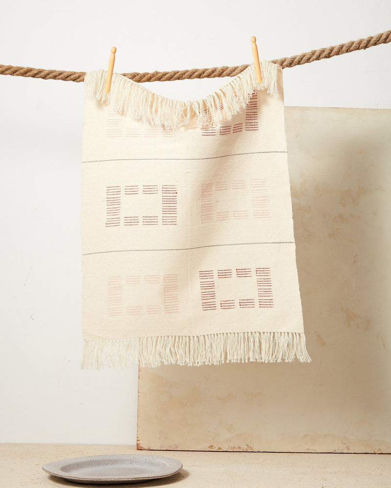 Minna Blocks Towel Rust Kitchen Textiles Minna