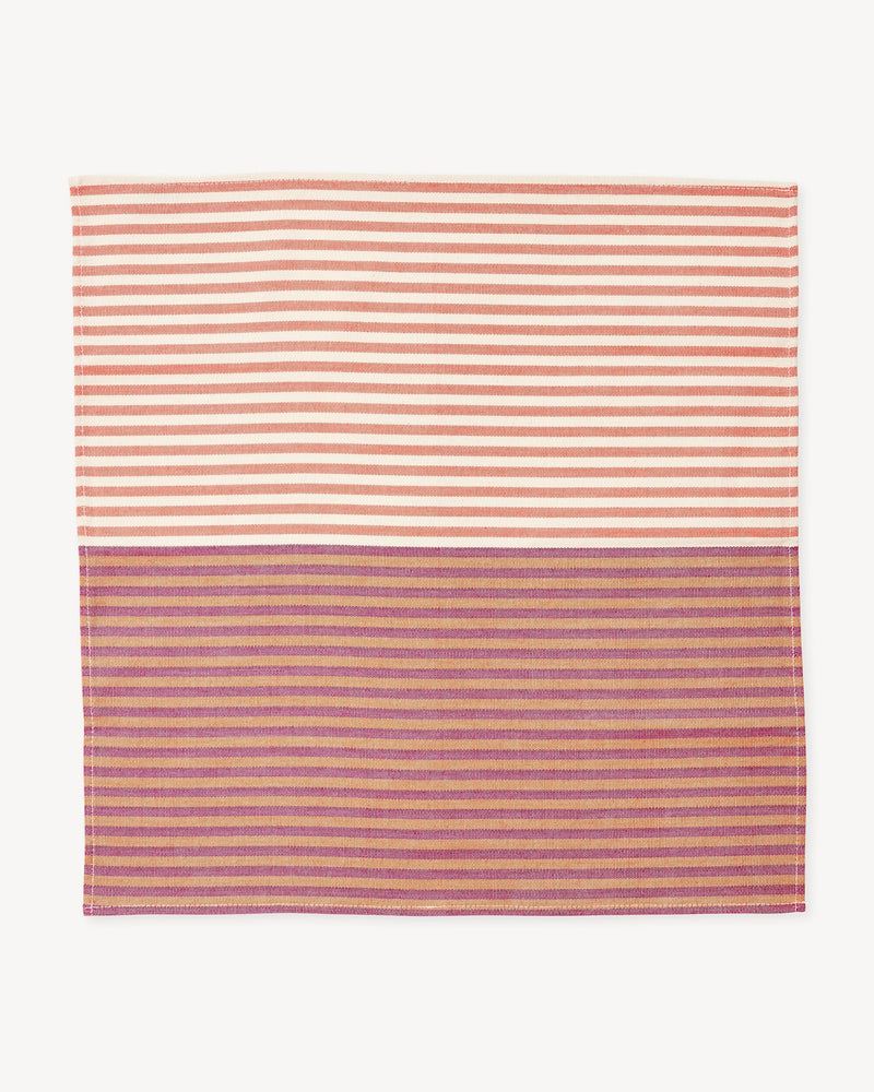 Minna Hudson Stripe Napkin - Berry Kitchen Textiles Minna 