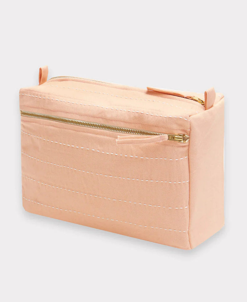 Pin Stitch Large Toiletry Bag Toiletry Bags Anchal Light Pink 