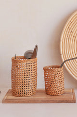 Rattan Utensil Holder Baskets Village Thrive 