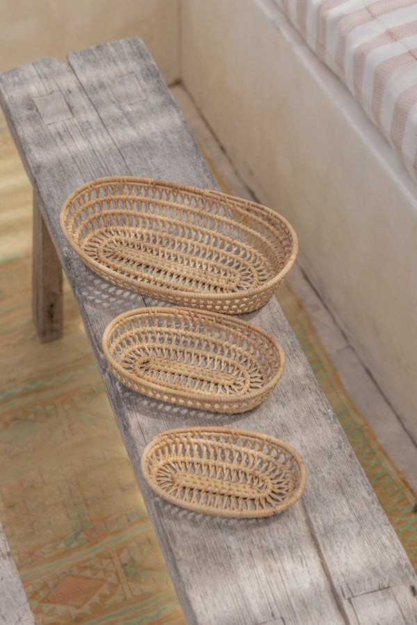 Village Thrive Oval Rattan Basket Set Village Thrive 