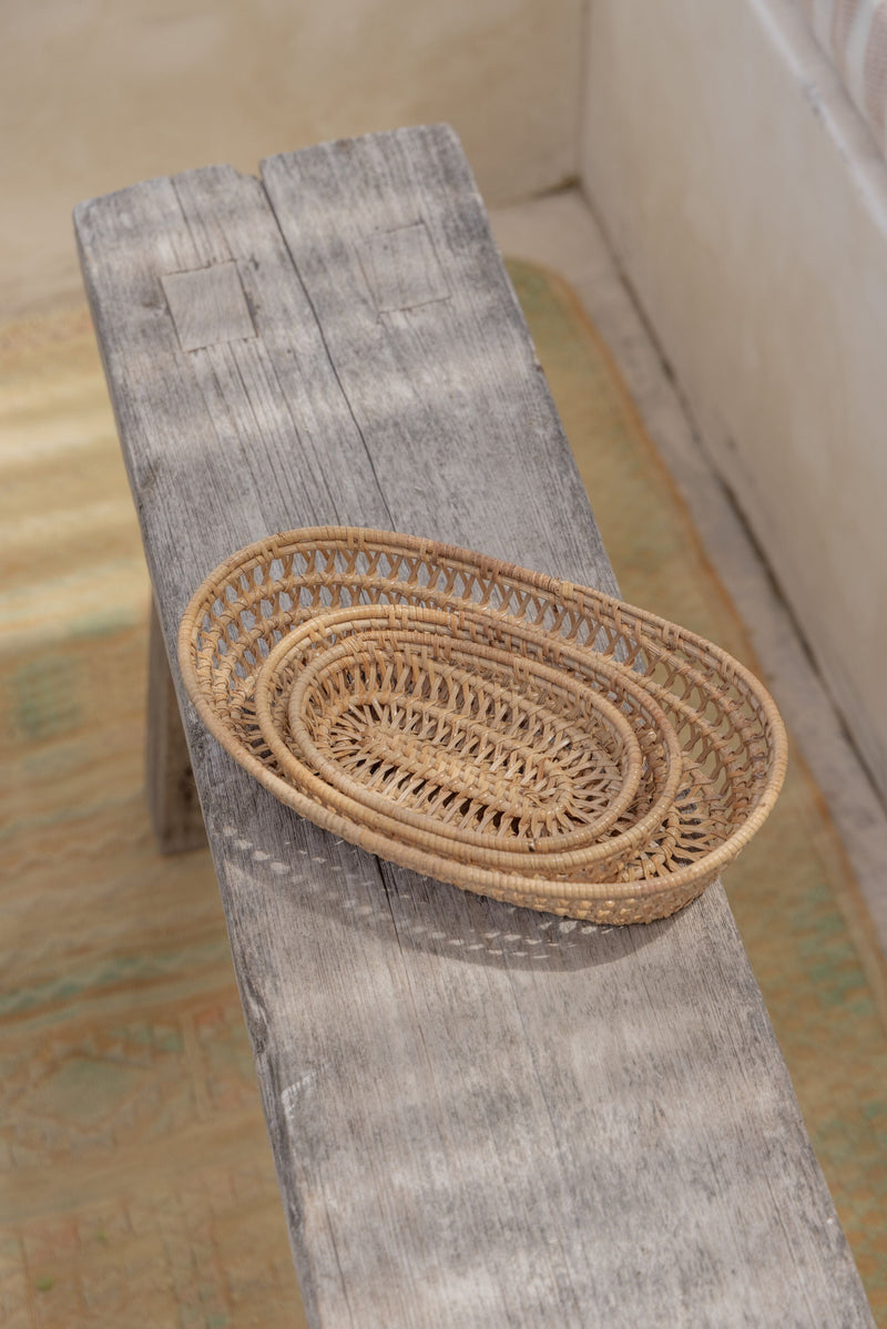 Village Thrive Oval Rattan Basket Set Village Thrive 