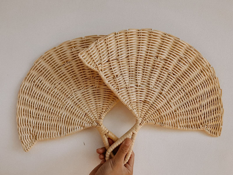 Village Thrive Rattan Woven Fan Fans Village Thrive 