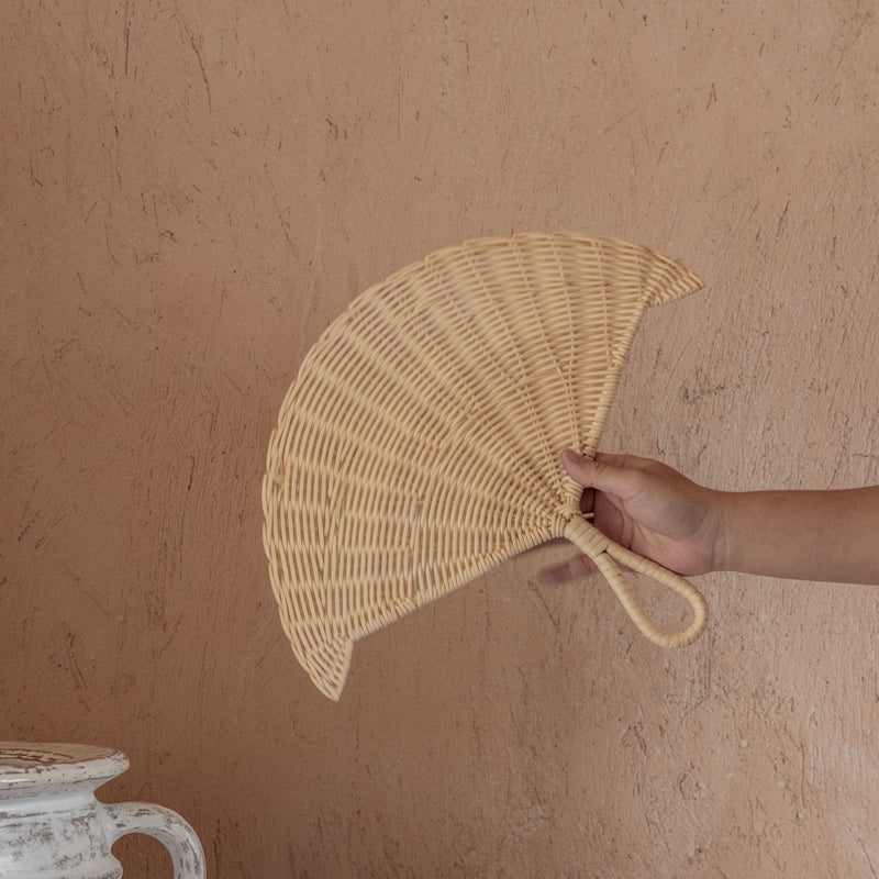 Village Thrive Rattan Woven Fan Fans Village Thrive 