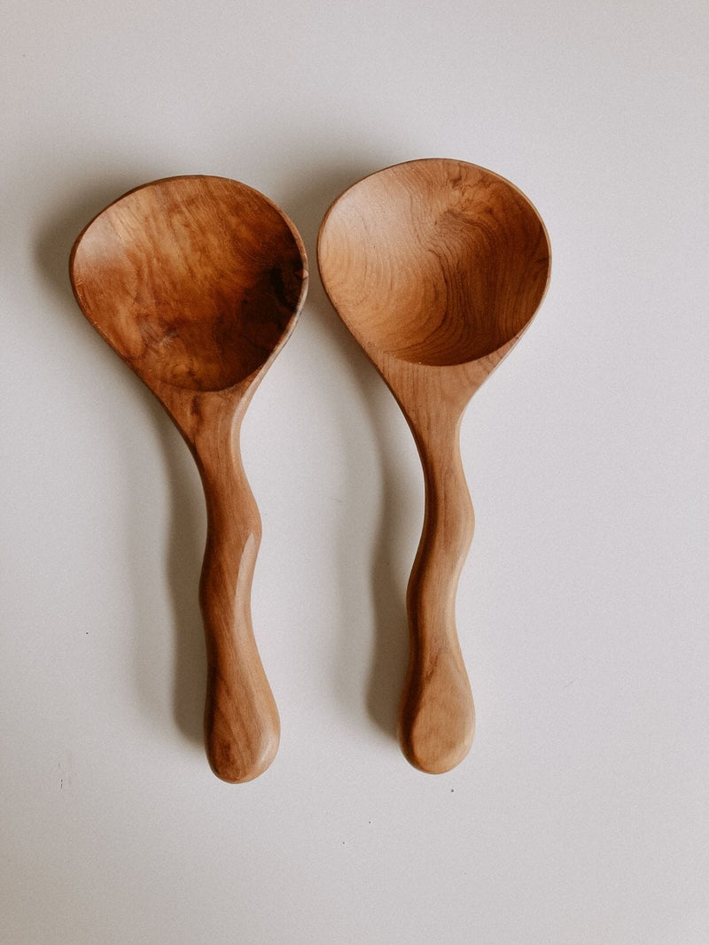 Village Thrive Teak Serving Spoon Set Village Thrive 